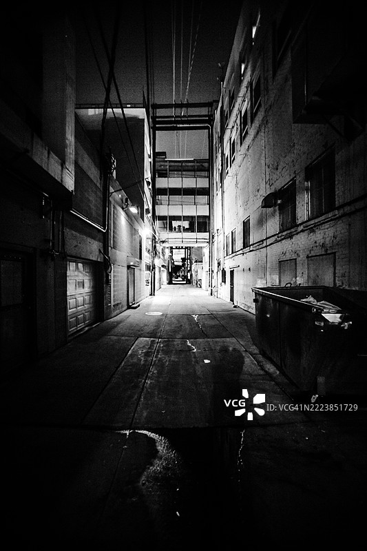 蒙大拿州比林斯的黑暗小巷图片素材