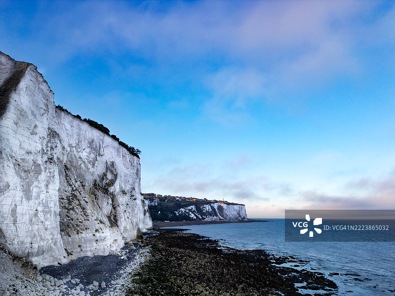 多佛白崖的鸟瞰图图片素材