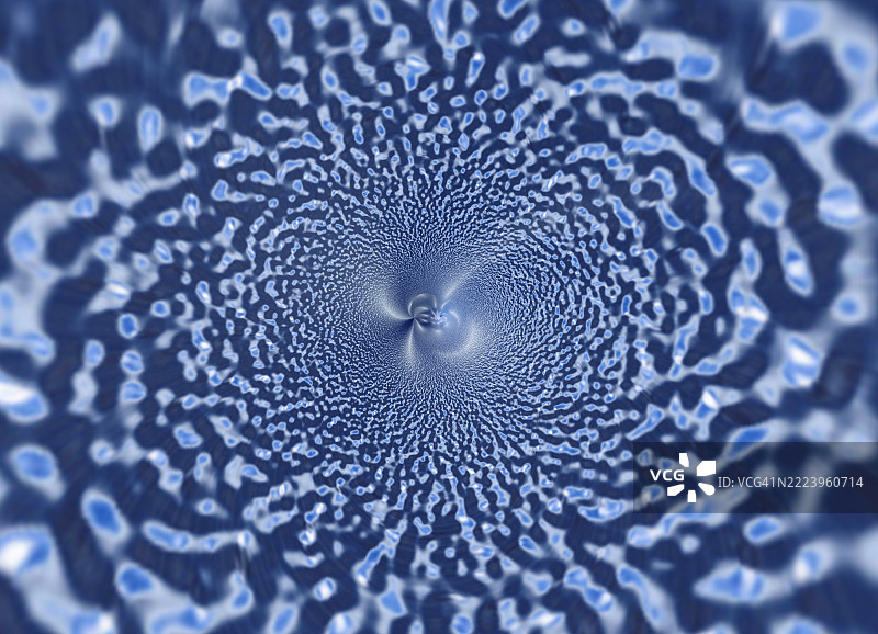 抽象的3D背景，位于一个流动的水管内部。图片素材