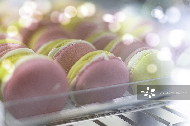 桌子上的马卡龙特写，印第安纳州南弯，美国图片素材