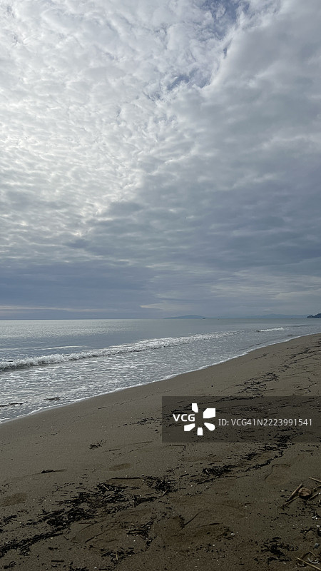 海滩与天空的美丽景色图片素材
