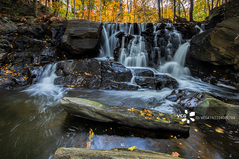 宾夕法尼亚州宾谷的瀑布风景图片素材