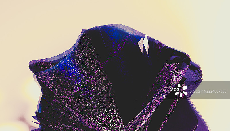 在米色背景上流动的抽象紫色和蓝色形状图片素材