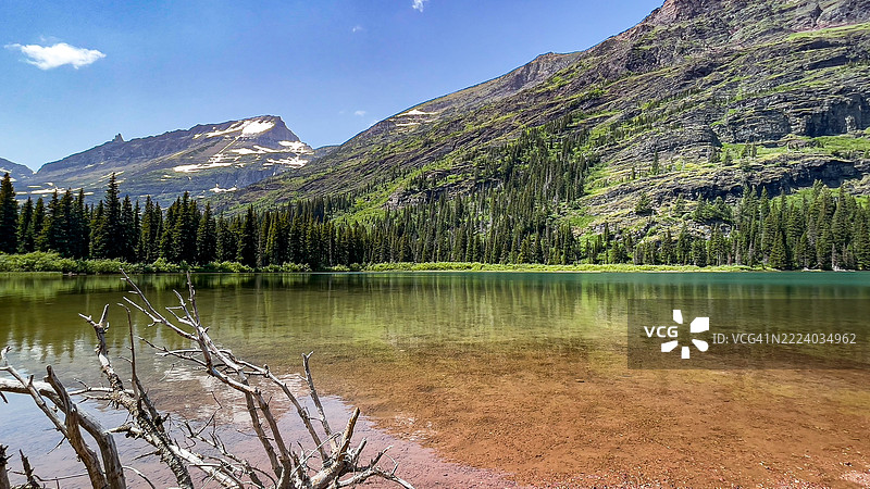 约瑟芬湖，许多冰川，冰川国家公园图片素材