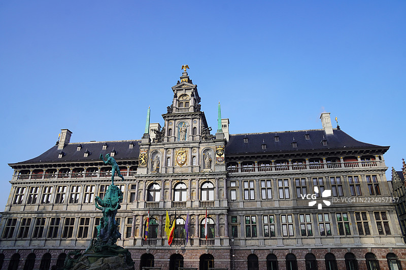安特卫普市政厅概述，布拉博雕像，比利时图片素材