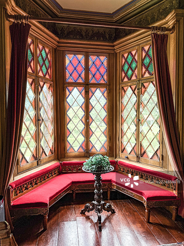 伍德斯托克的罗兹兰别墅彩色玻璃窗图片素材