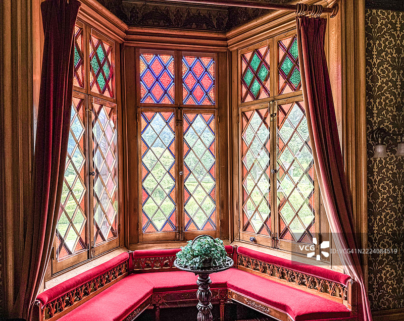 伍德斯托克的罗兹兰别墅彩色玻璃窗图片素材