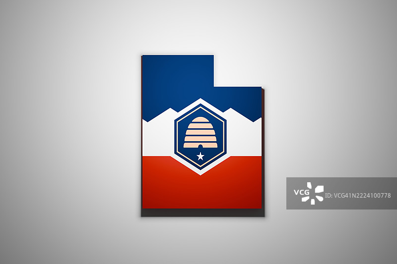 犹他州州旗与地图图片素材