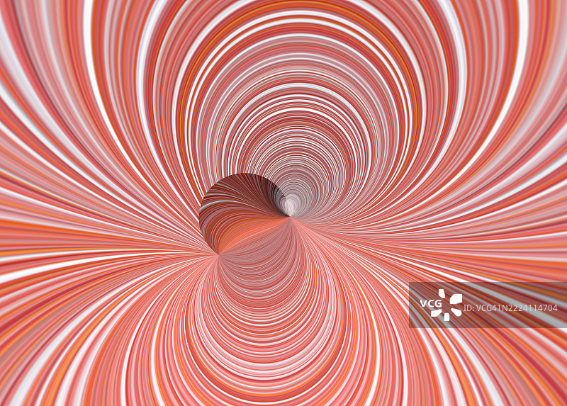 现代抽象背景，具有深隧道效果的同心圆，呈现橙色和白色调的3D效果。图片素材