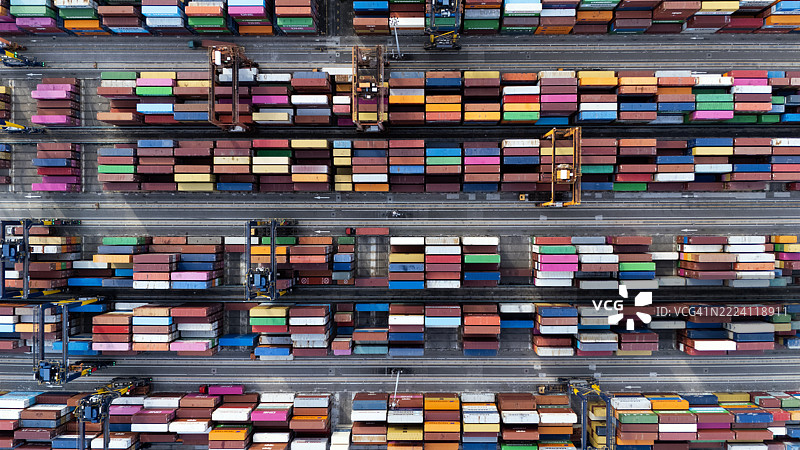 集装箱港口鸟瞰图图片素材