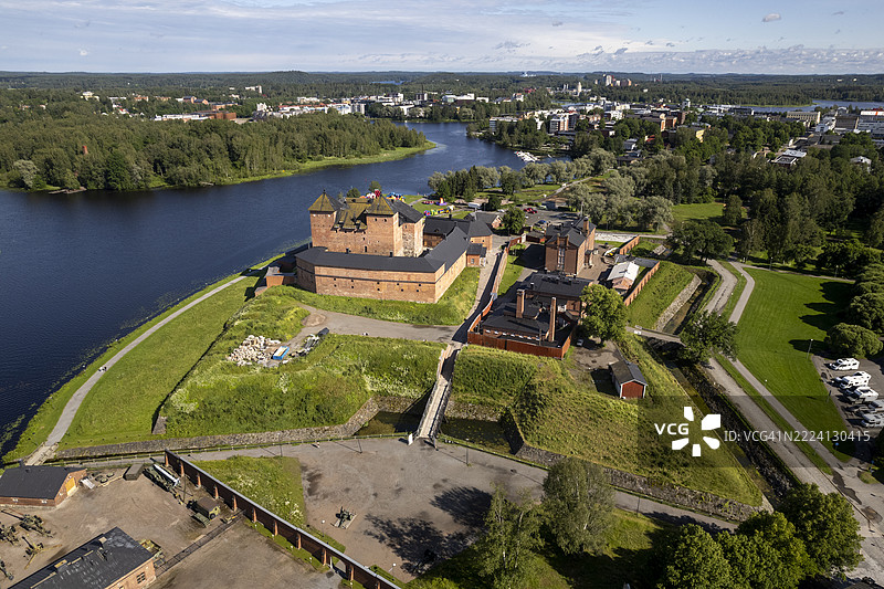 哈梅恩林纳城堡的鸟瞰图图片素材