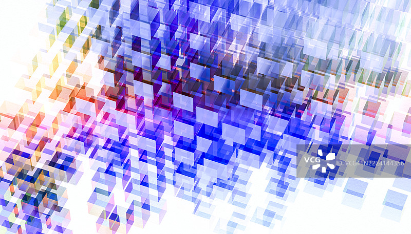 色彩斑斓的透明立方体构成抽象背景图片素材