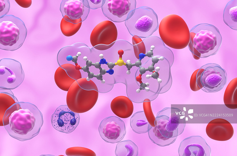 潘托拉唑抗酸药物分子插图图片素材