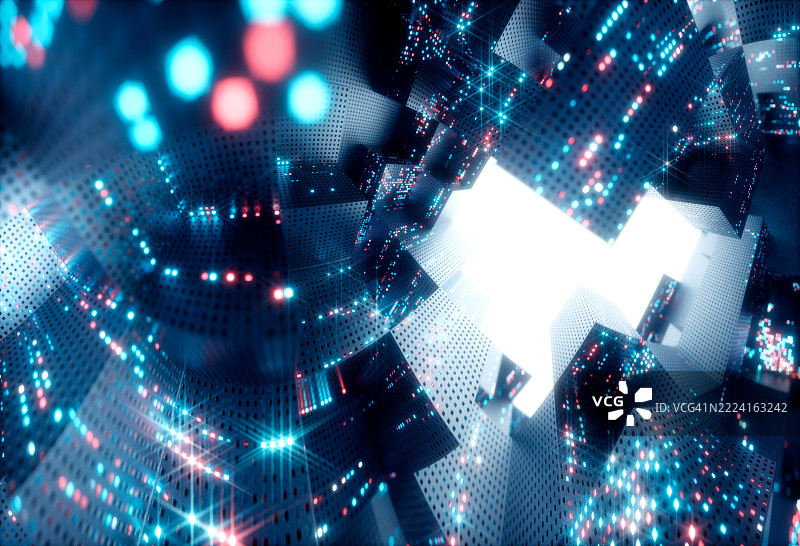 扭曲的立方体空间图片素材