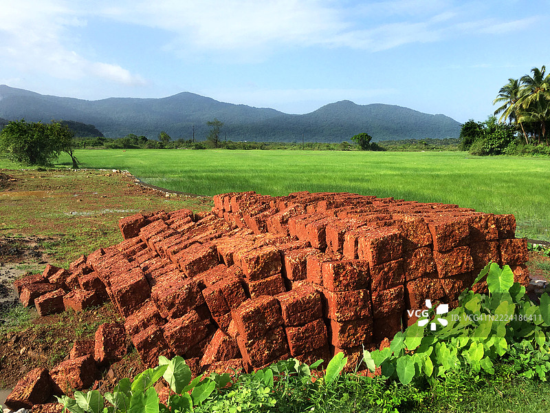 红色红土石块图片素材