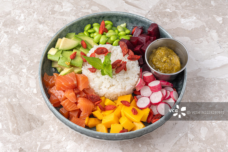 夏威夷特色生鱼片碗图片素材