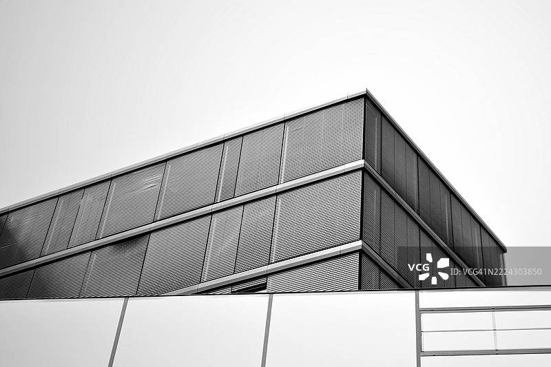 Low angle view of building against clear sky,Aachen,Germany图片素材