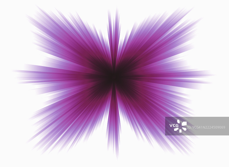 紫色星形闪光在白色背景上扩展。图片素材