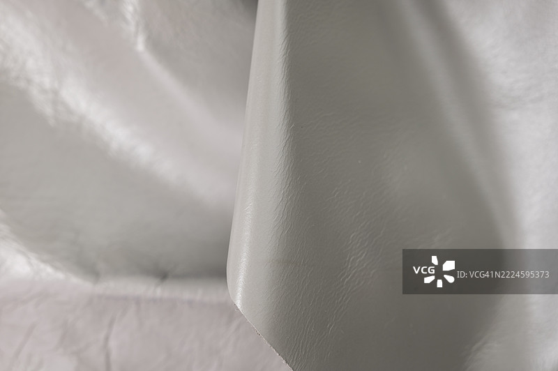 高分辨率白色皮革背景纹理的全景拍摄图片素材