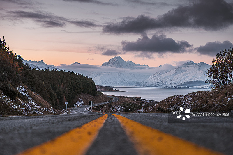 新西兰国家公园库克山SH 80，新西兰图片素材