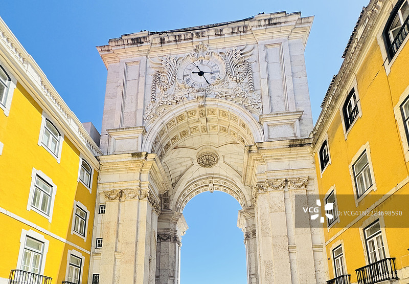 里斯本的阿尔科达鲁阿奥古斯塔，是这座城市最具标志性的地标之一图片素材