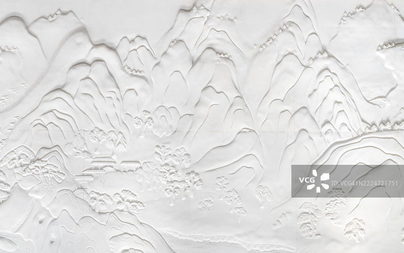 白色浮雕山脉图案图片素材