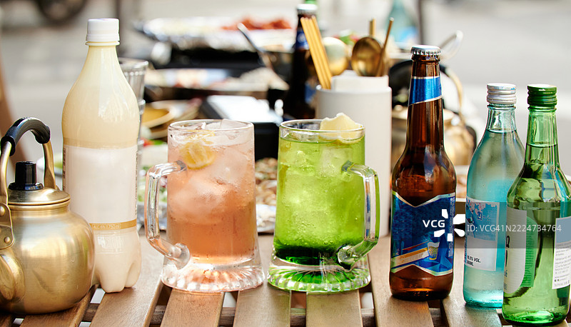 韩国饮品组合图片素材