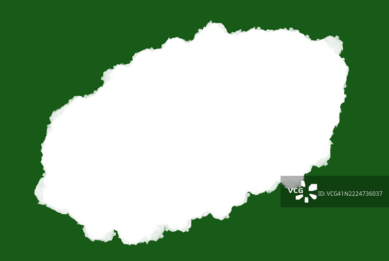 白色背景上的绿色圆圈撕纸模板图片素材