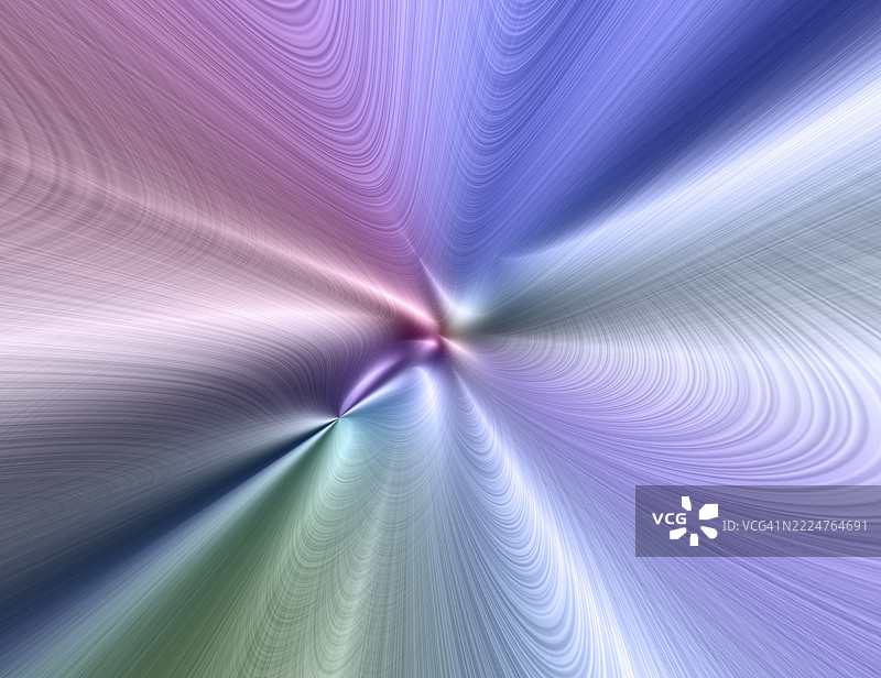 扭曲的多彩激光光线反射向无限延伸。图片素材