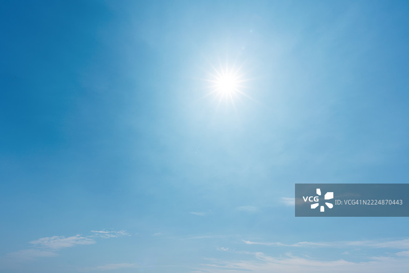 夏季明亮阳光下的蓝天背景图片素材