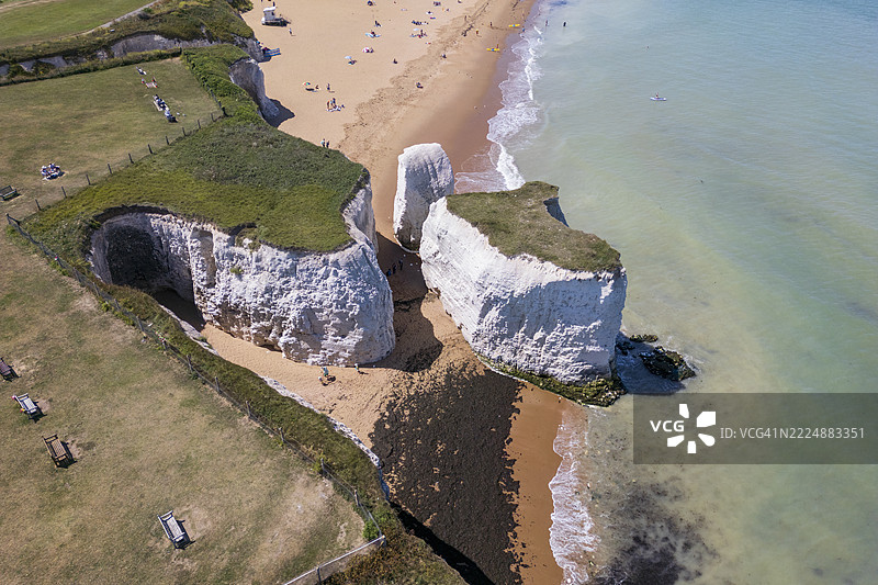 博塔尼湾的白垩悬崖图片素材