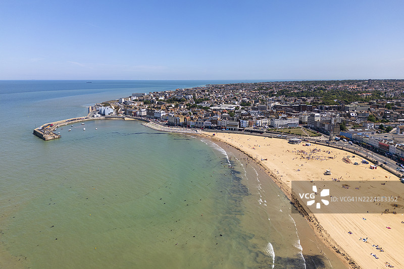 马盖特海滩和海滨。图片素材