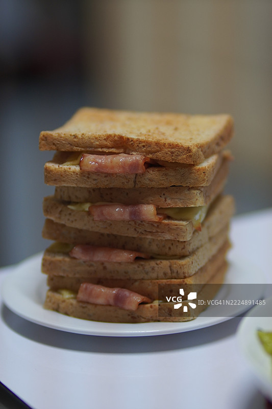 奶酪火腿黄油吐司图片素材