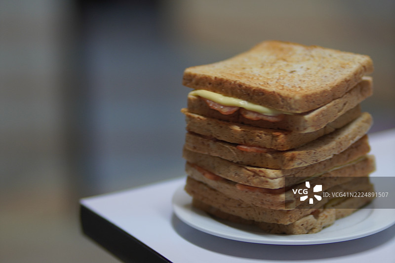 奶酪火腿黄油吐司图片素材