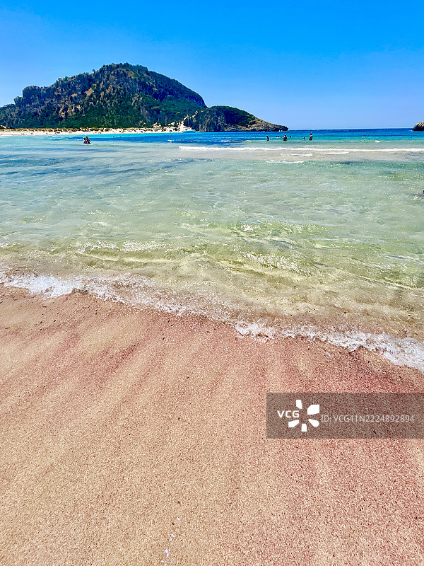 沃伊多基利亚海滩，伯罗奔尼撒半岛图片素材