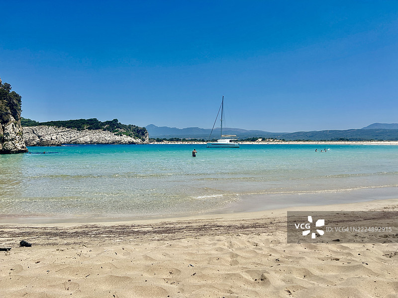 沃伊多基利亚海滩，伯罗奔尼撒半岛图片素材