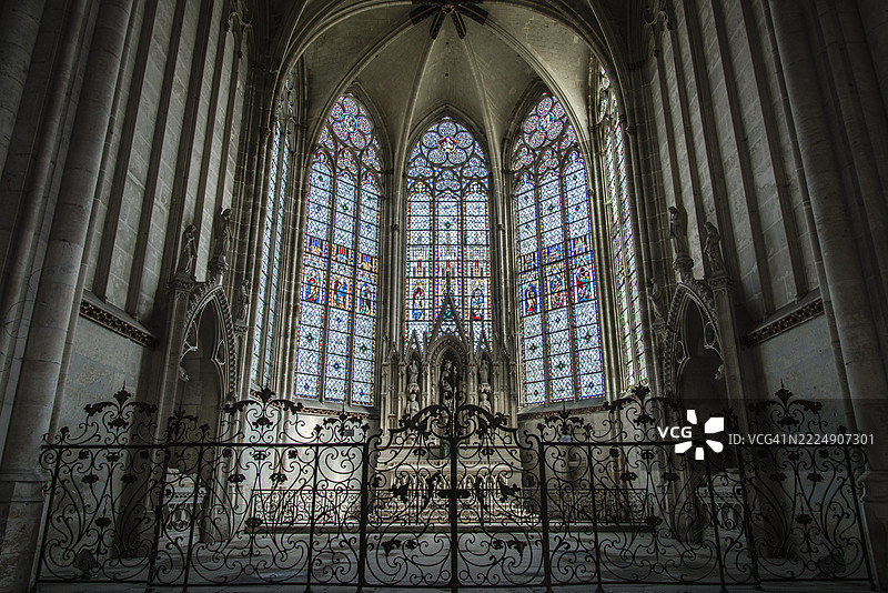 鲁昂圣欧仁修道院的教堂内部图片素材