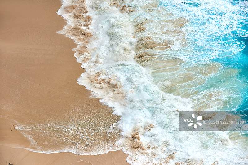 海浪特写与沙滩背景图片素材