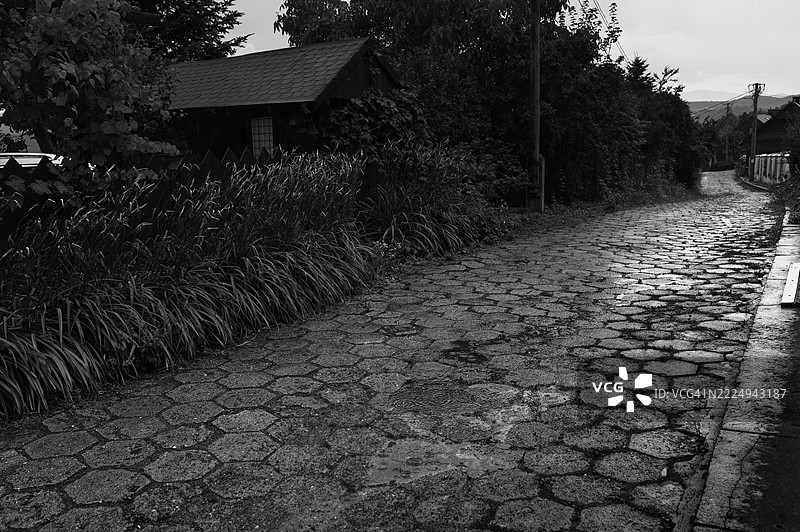 雨中的道路图片素材