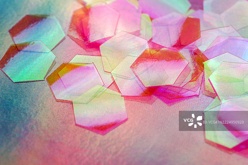 六边形闪光特写图片素材