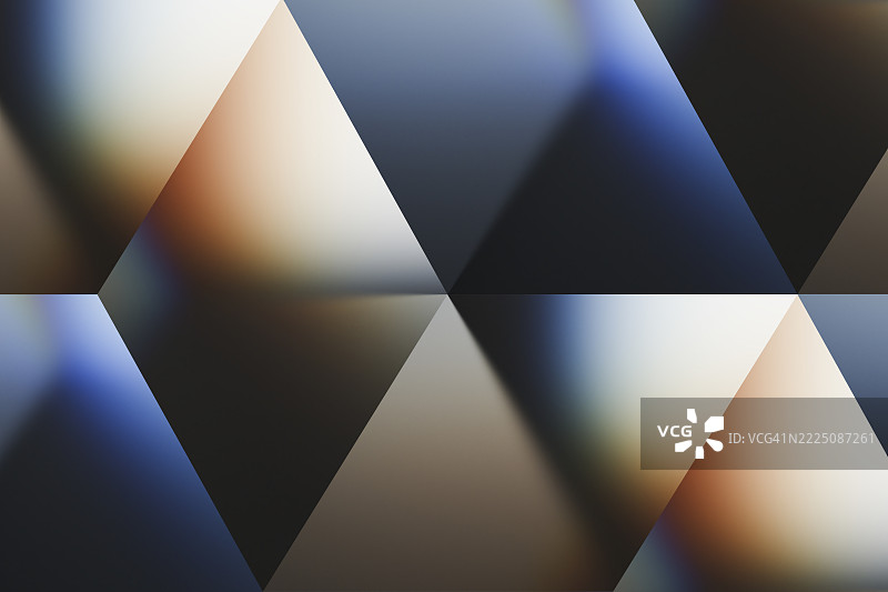 彩色几何图案的抽象3D渲染，带有渐变和折射效果图片素材