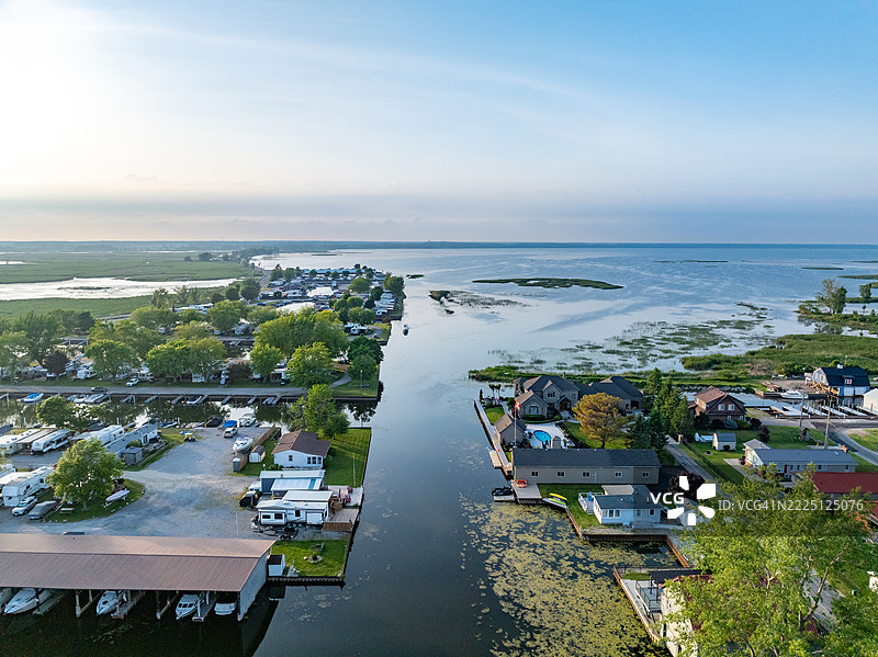 安大略省波特罗温的长点国家野生动物保护区的鸟瞰图图片素材