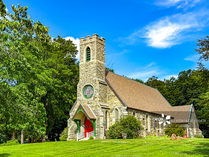 布鲁克林的老三位一体教堂图片素材
