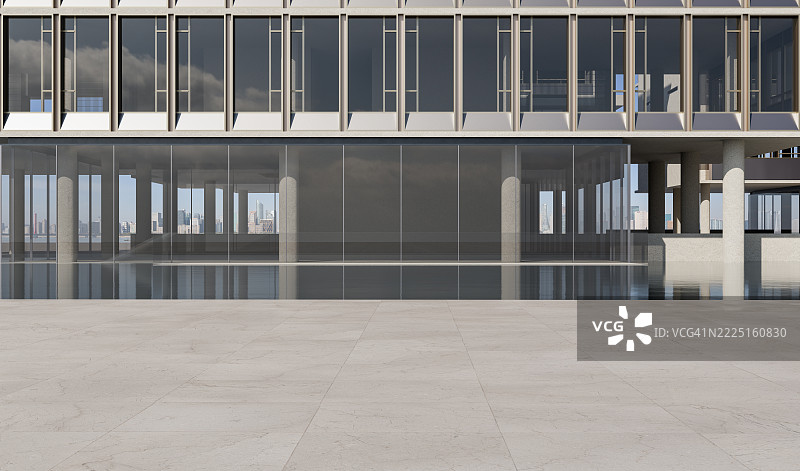 现代商务区的玻璃幕墙办公大楼外观图片素材