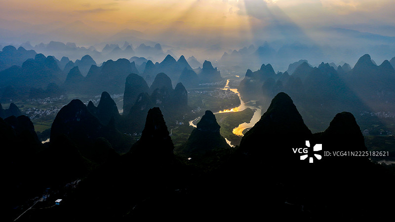 漓江晨景图片素材