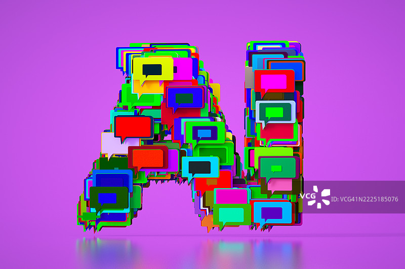 弹出聊天图标形成AI标志图片素材