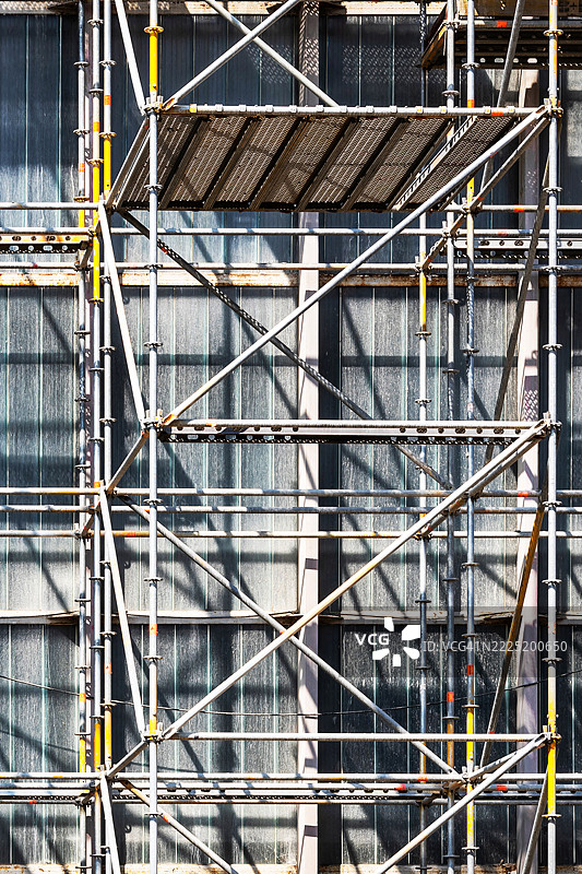 建筑工地外立面的脚手架图片素材