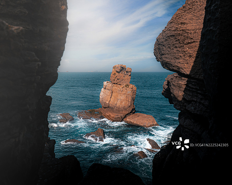 葡萄牙莱里亚海洋与天空的美丽景色图片素材