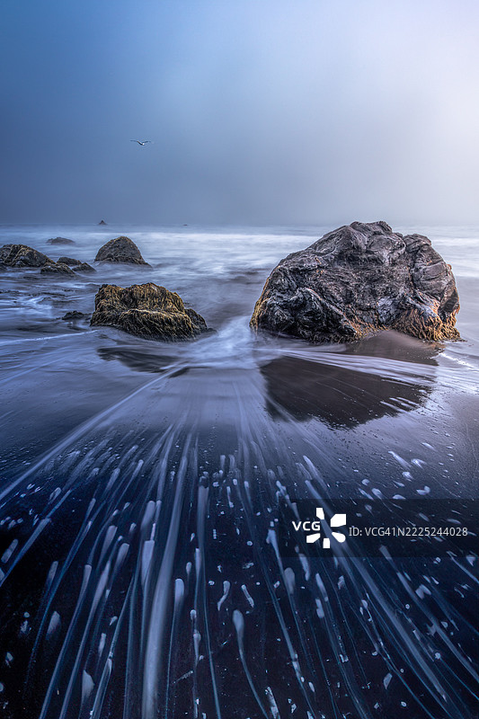 加利福尼亚州穆尔海滩的海洋与天空的美丽景色图片素材