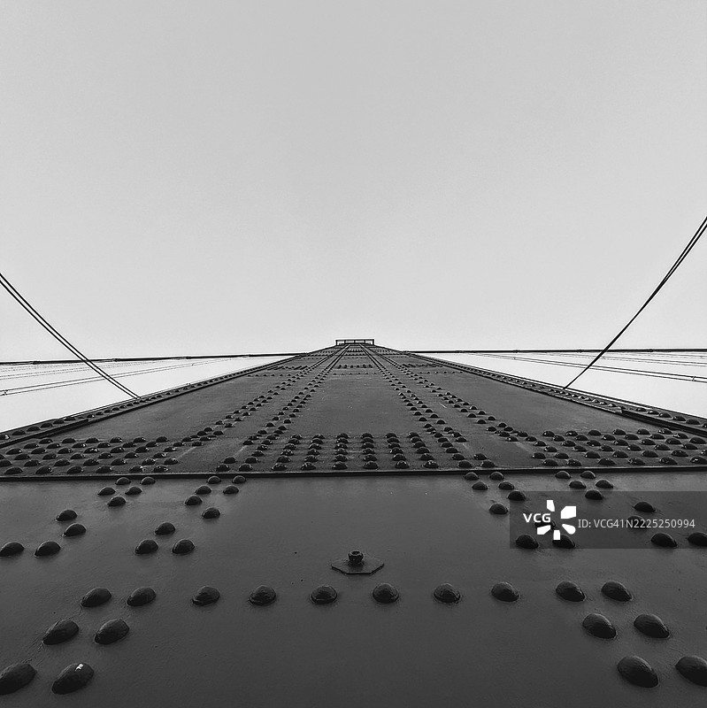 从低角度看旧金山，加利福尼亚州，美国，晴朗的天空下的建筑图片素材